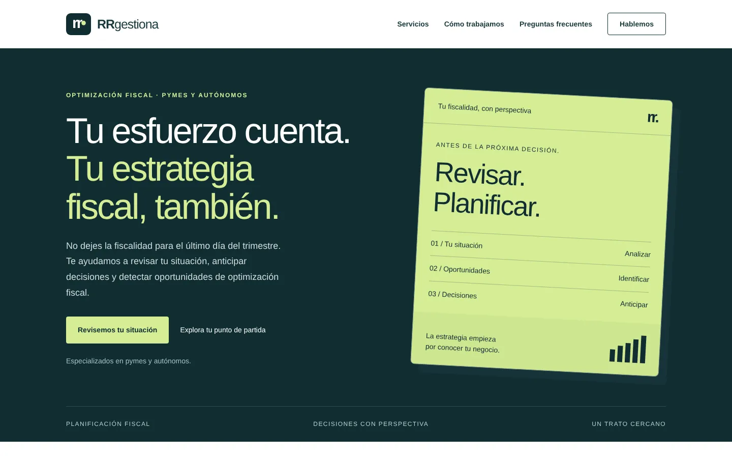 Una asesoría fiscal que se presenta con claridad y cercanía.